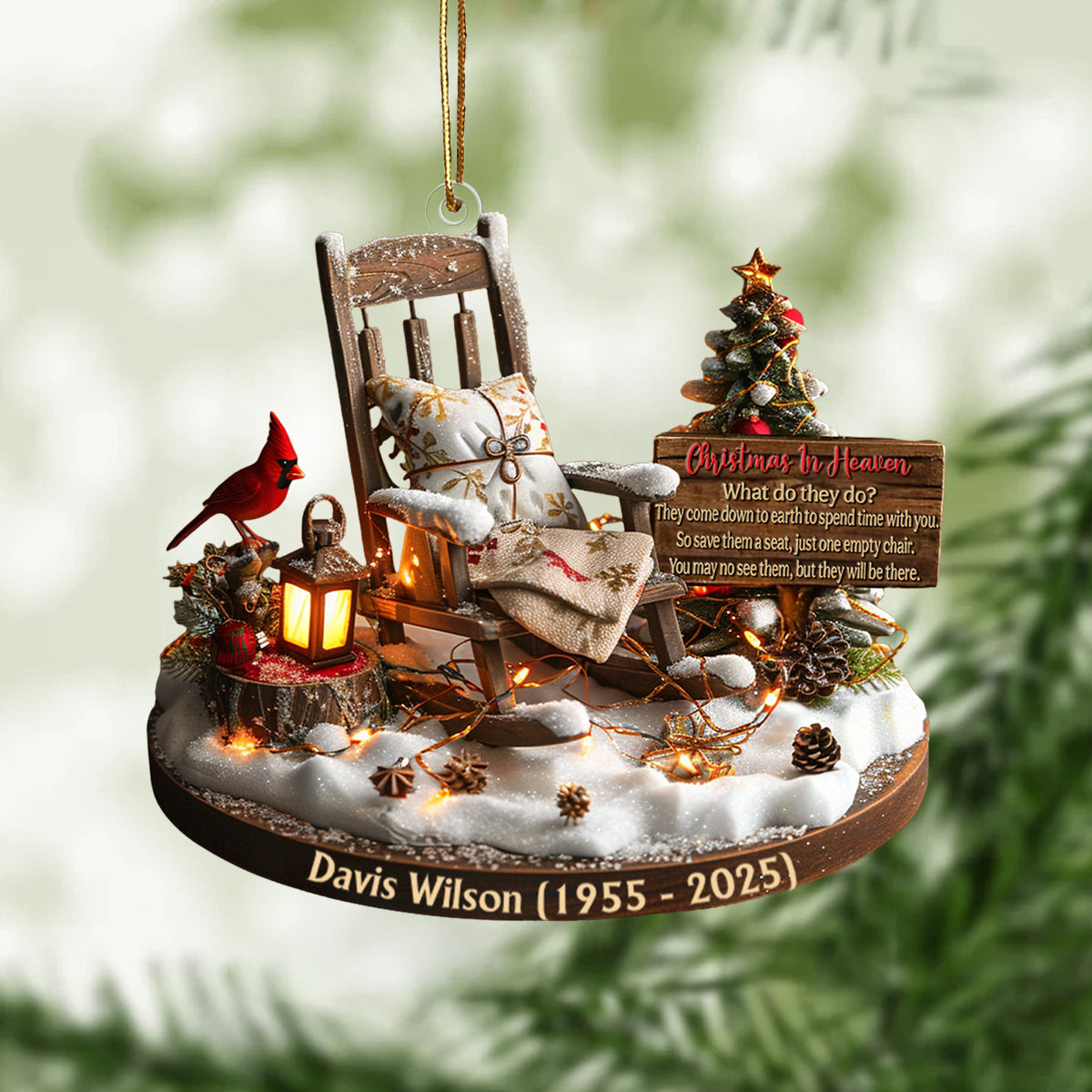 Christmas In Heaven - Personalized Memorial Custom Shaped Acrylic Ornament