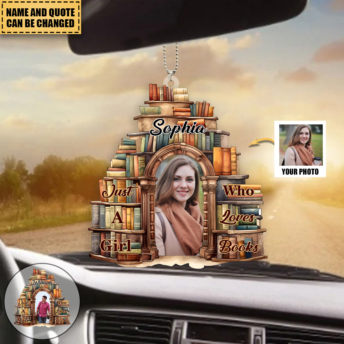 Personalized Custom photo Acrylic Ornament For Who Loves Books