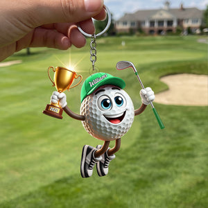 Personalized Keychain – Golf & Trophy Design | A Unique Gift For Golf Lovers And Winners