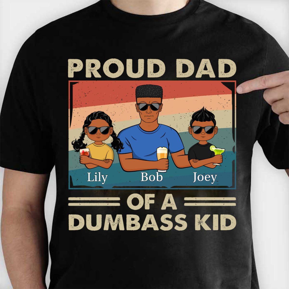 Proud Father Of A Few Kids - Funny Gift For Dad, Father, Grandpa - Personalized Father T-shirt