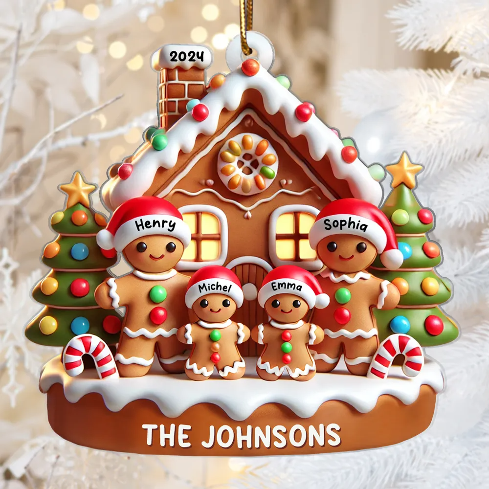 Themed Family And House Feature Personalized Acrylic Ornament