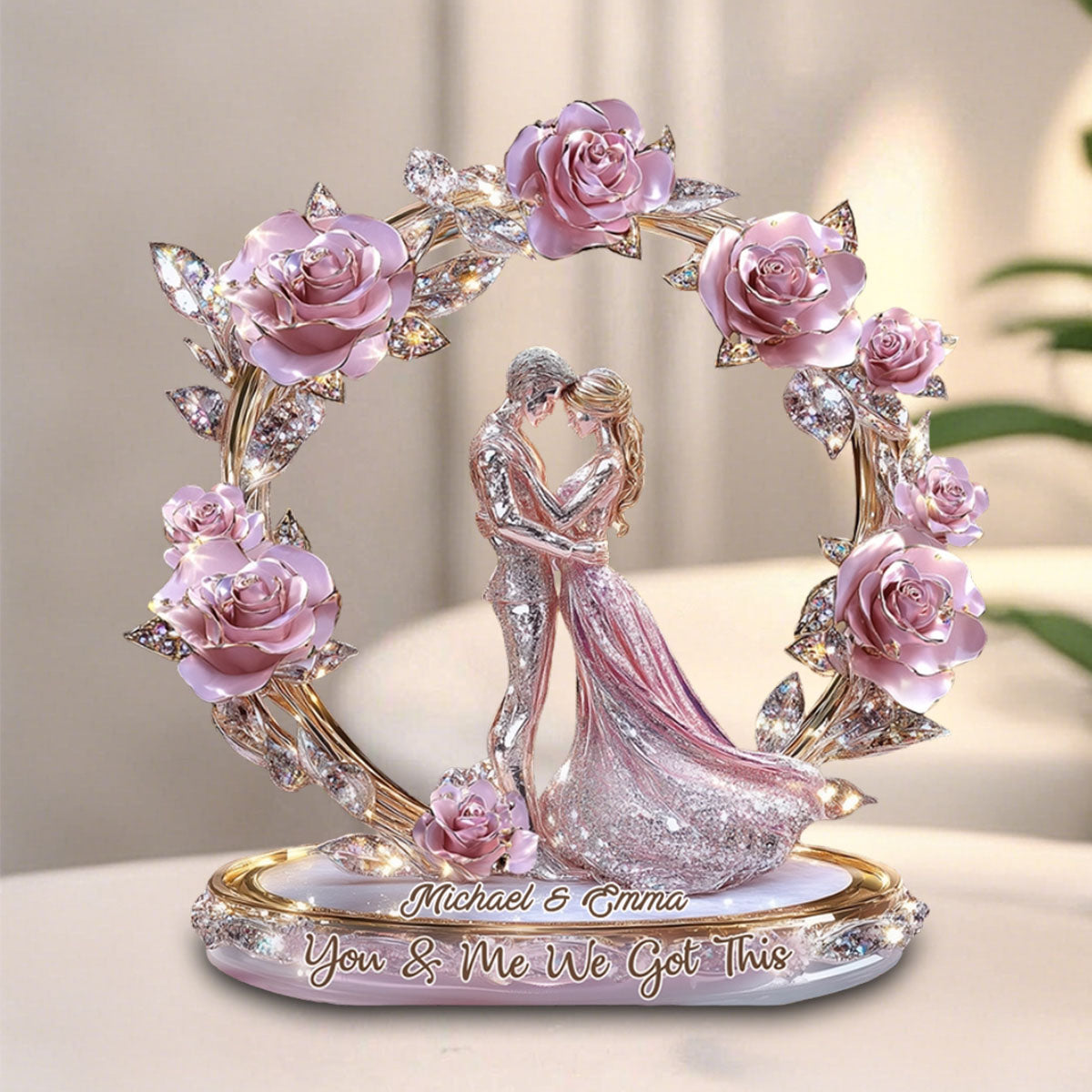 You & Me We Got This - Personalized Couple Shaped Acrylic Plaque