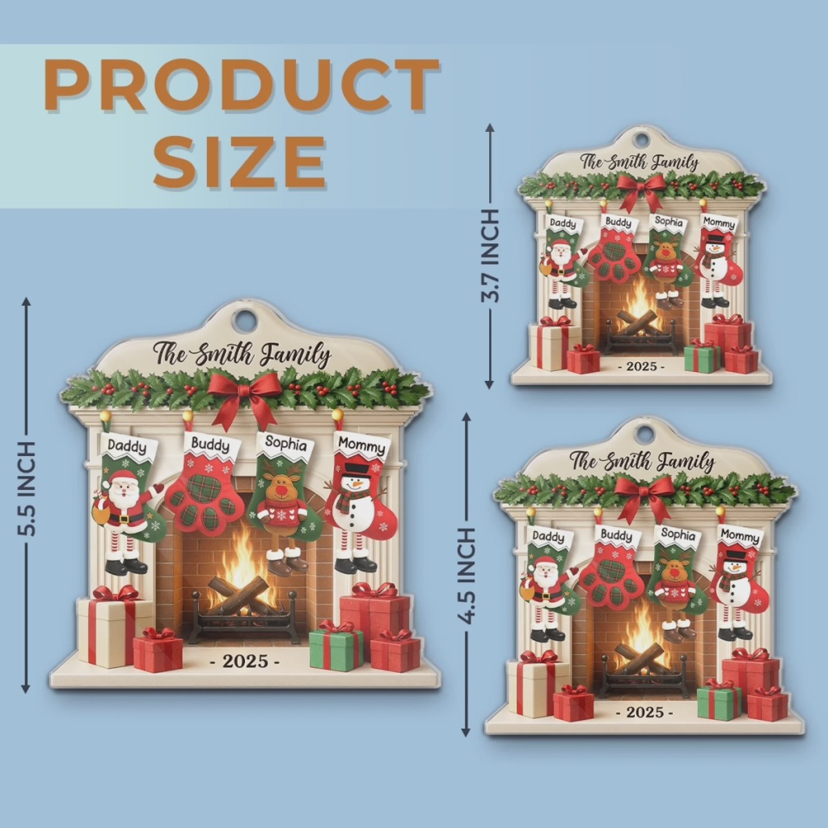 Christmas Glows Where Hearts Gather Personalized Acrylic Ornament Birthday Gifts