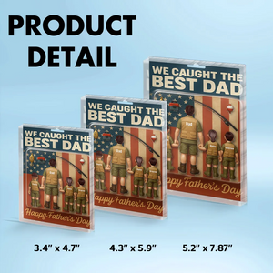 Best Dad Fishing Figure - Personalized Acrylic Block Plaque, Father's Day Gift for Dad