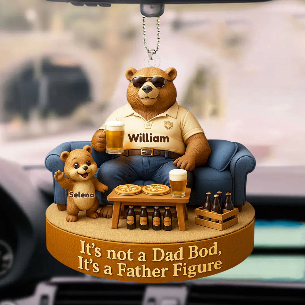 Bear Dad Bod Acrylic Ornament Personalized Gifts For Dad