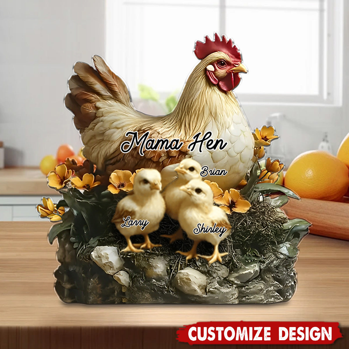 Mama Nana Hen - Personalized Mother Custom Shaped Acrylic Plaque