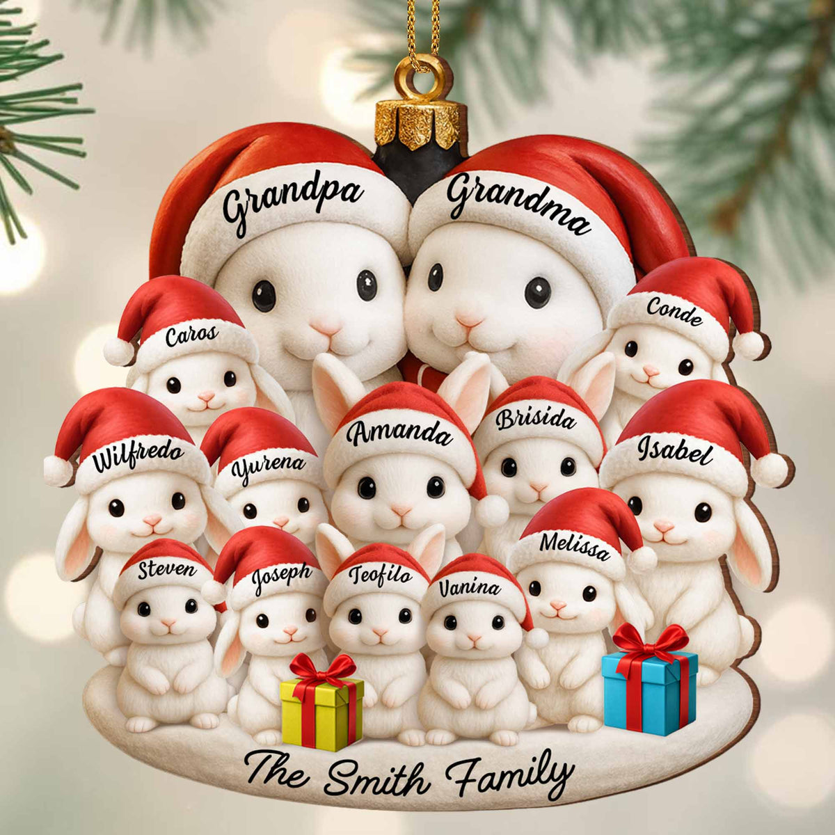 Celebrate Your Family's Magical Christmas,  Personalized Custom Wood Ornament, Gift For Family