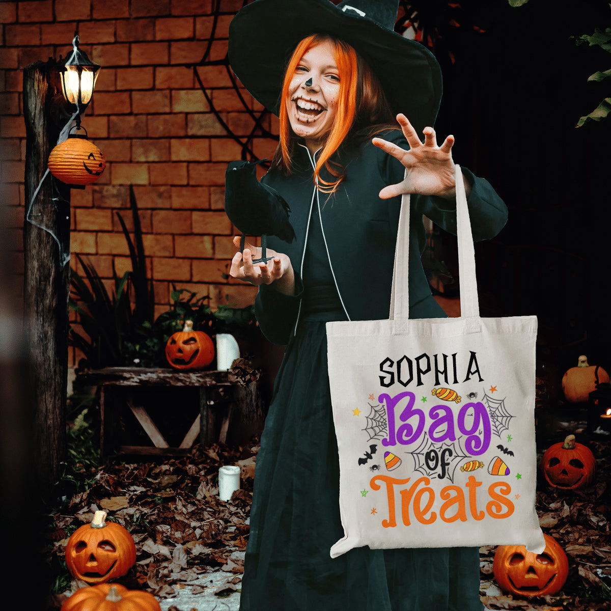 Treatment of the bag - Family Personalized Custom Tote Bag - Halloween Gift For Kid