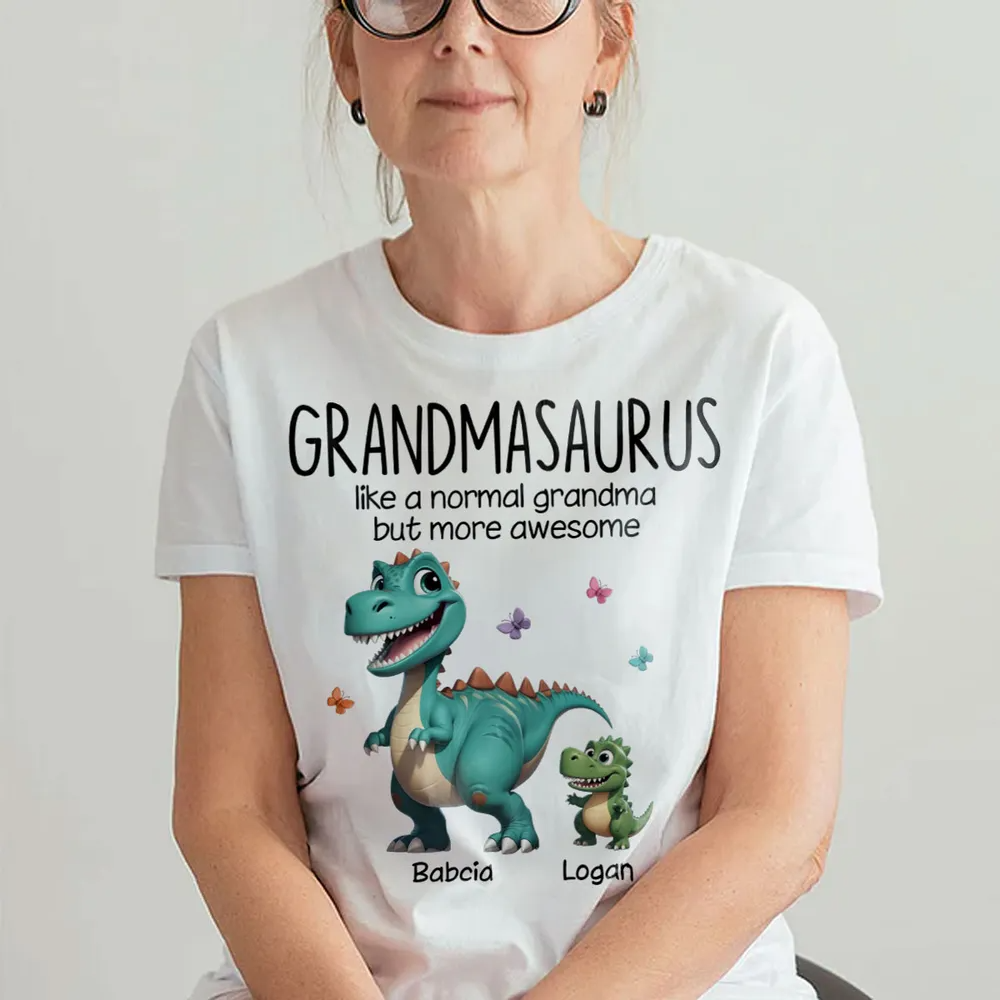 Grandmasaurus And Kids Dinosaurs Personalized T Shirt Gift for Grandma Mother