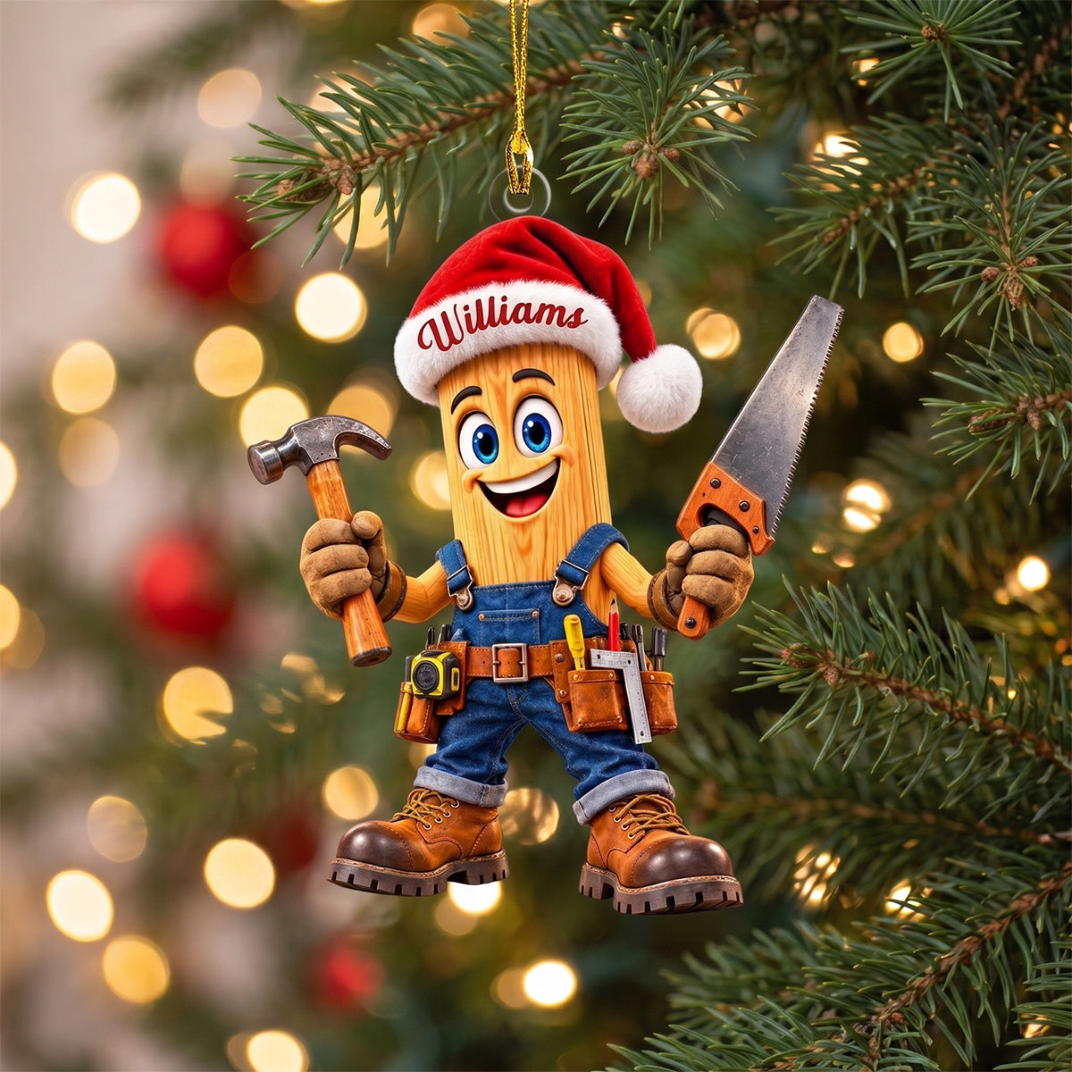 Personalized Carpenter Christmas Ornament – Custom Name Keepsake | Gift For Woodworkers & Carpenters