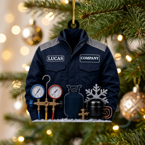Personalized HVAC Work Shirt Acrylic Ornament