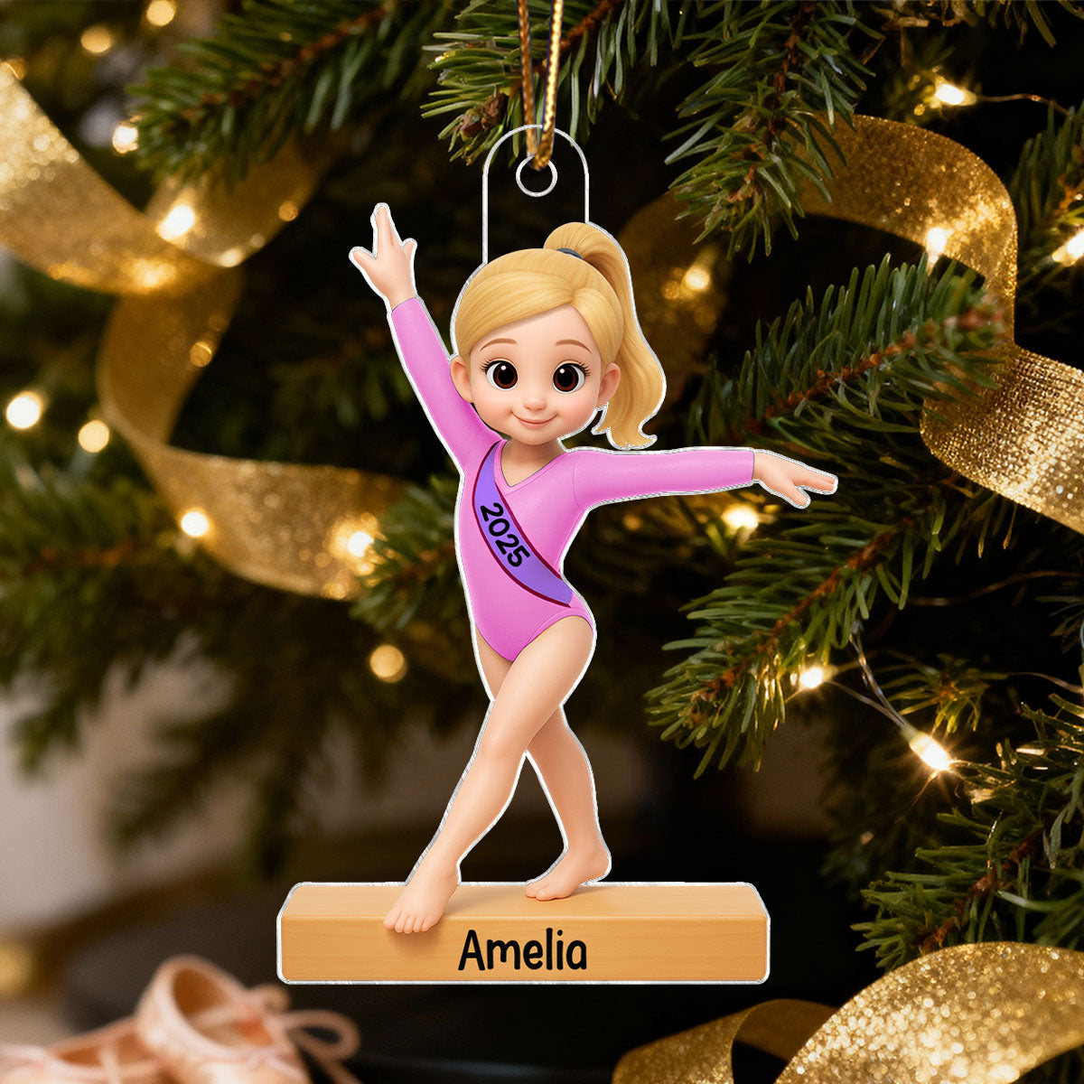Gymnastic Girl - Personalized Acrylic Ornament - Christmas Gift For Daughter Granddaughter