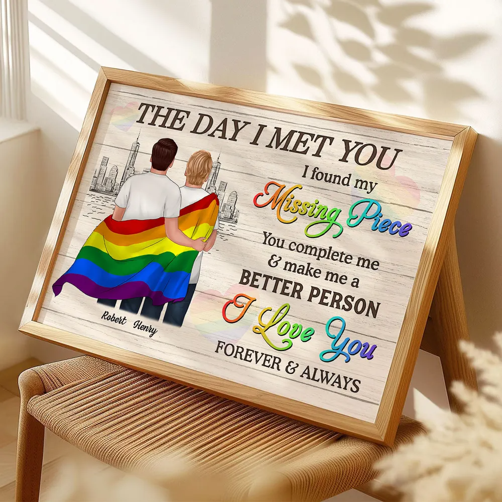 Pride Month LGBT Couple The Day I Met You Personalized Poster/Canvas