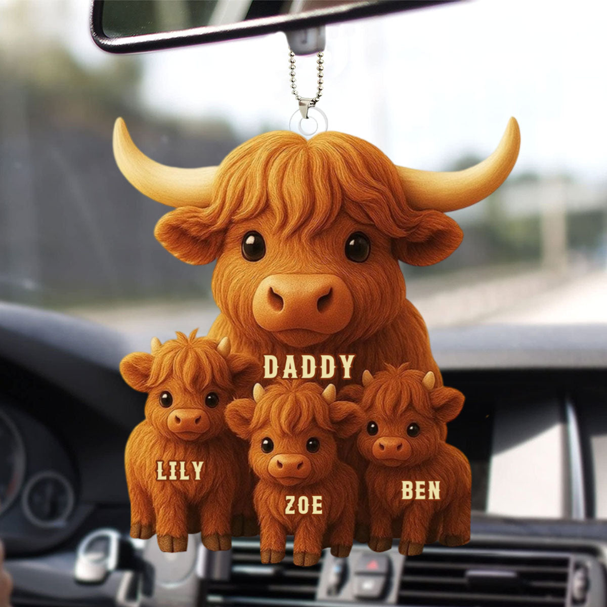 Highland Cow Dad Acrylic Ornament Personalized Gifts For Dad