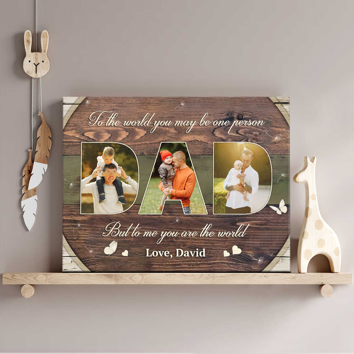 Personalized Father Day’s Gift 2026, Father’s Day Canvas Wall Art, Dad Gift, Dad Photo Collage, Gift from Son, Dad Birthday Gift