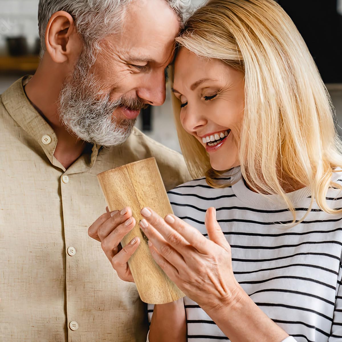 Personalized Gifts For Mom Openable Wooden Cylinder Sculpture