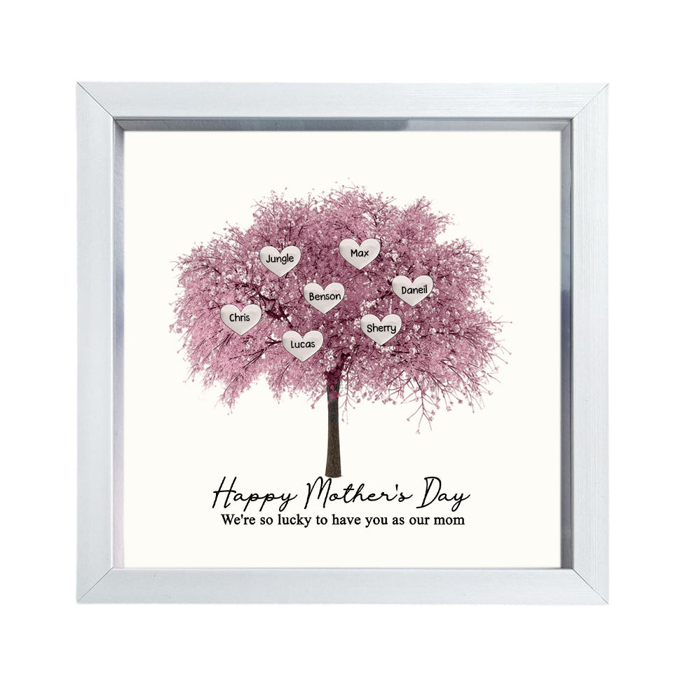 Personalized Family Tree Of Life With Heart Names For Mother's Day