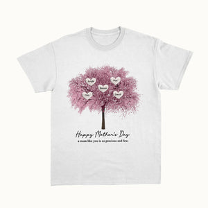 Personalized Family Tree Of Life With Heart Names Pure Cotton T-Shirt