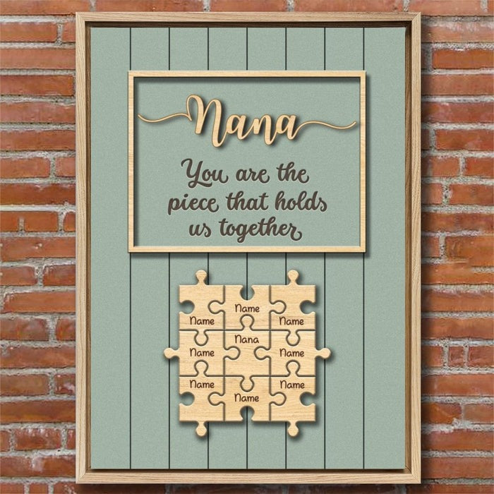 Personalized Mom & Grandma Puzzle Family Canvas Poster