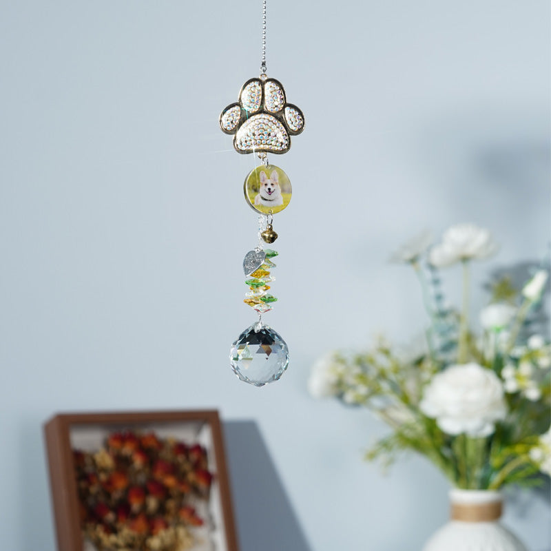 Personalized Photo Crystal Pet Souvenir Light Trap Sun Catcher Memorial Dog/Cat Gift