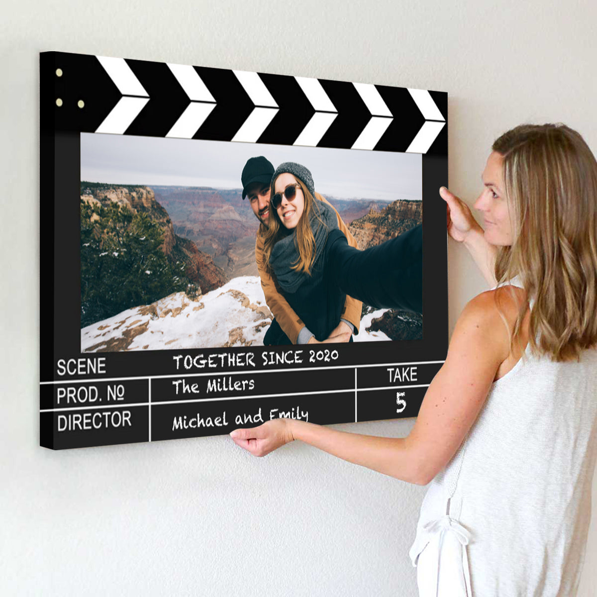 Film Clapper Board Style Couple Personalized Custom Photo Poster