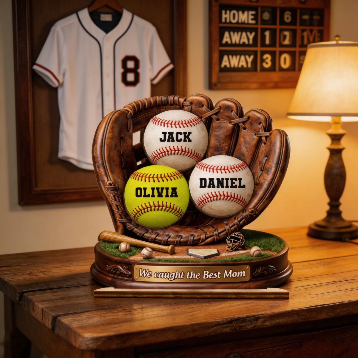 Our Roots Begin With You-Baseball Wooden Plaque - Personalized Mother's Day, Father's Day Gifts For Mom, Dad