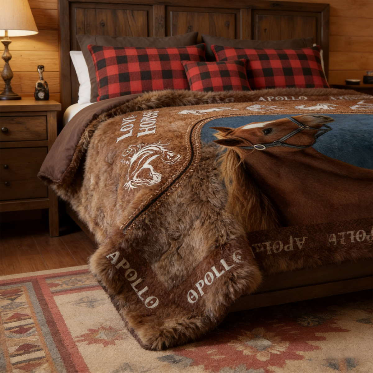 Upload Image Love Horse Blanket - Personalized Gift for Horse Lover