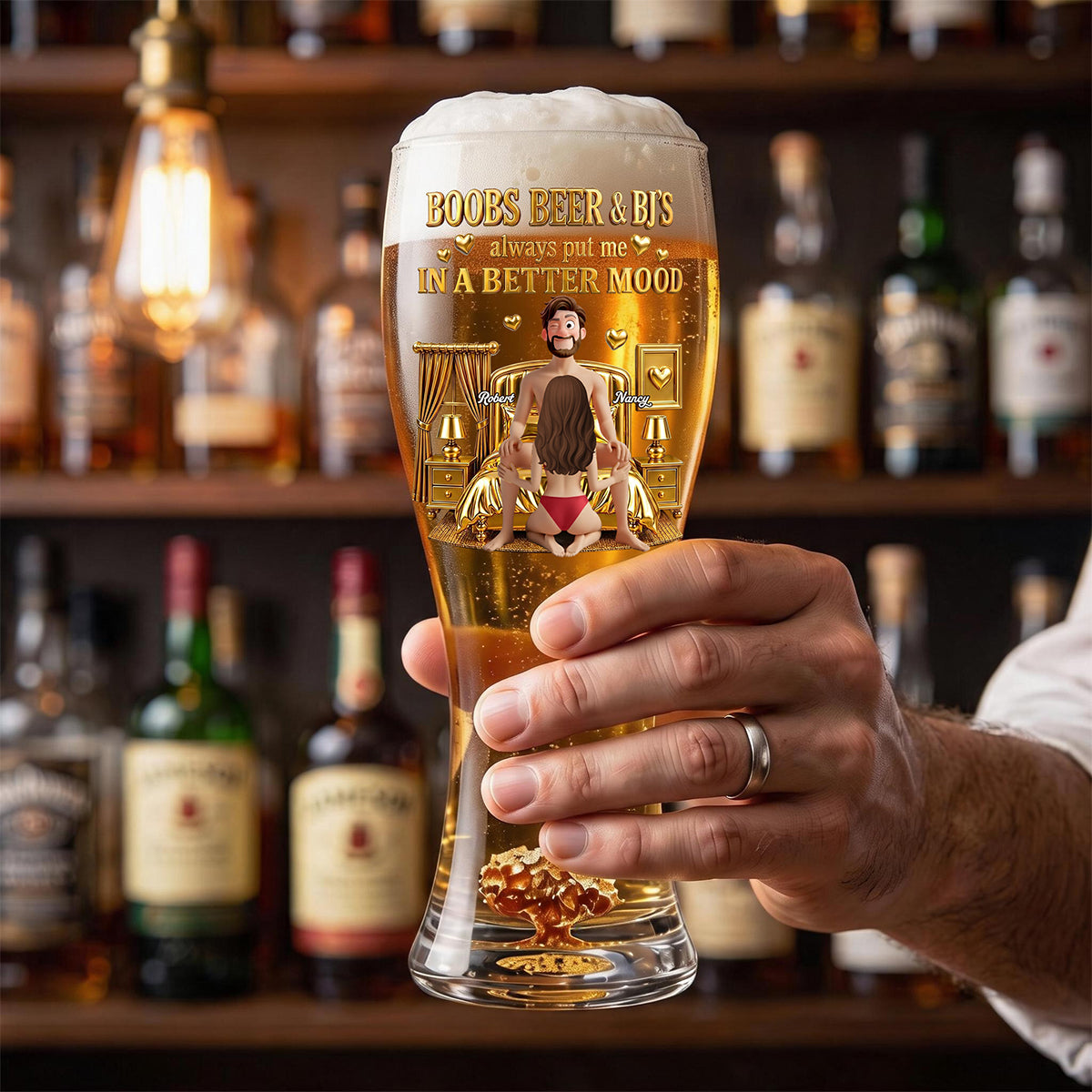 Personalized "Naughty Couples" Beer Glass – Gift For Couples