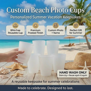 Personalized Summer Party Cups – "Hello Summer Vibes" – Gift For Best Friends & Family