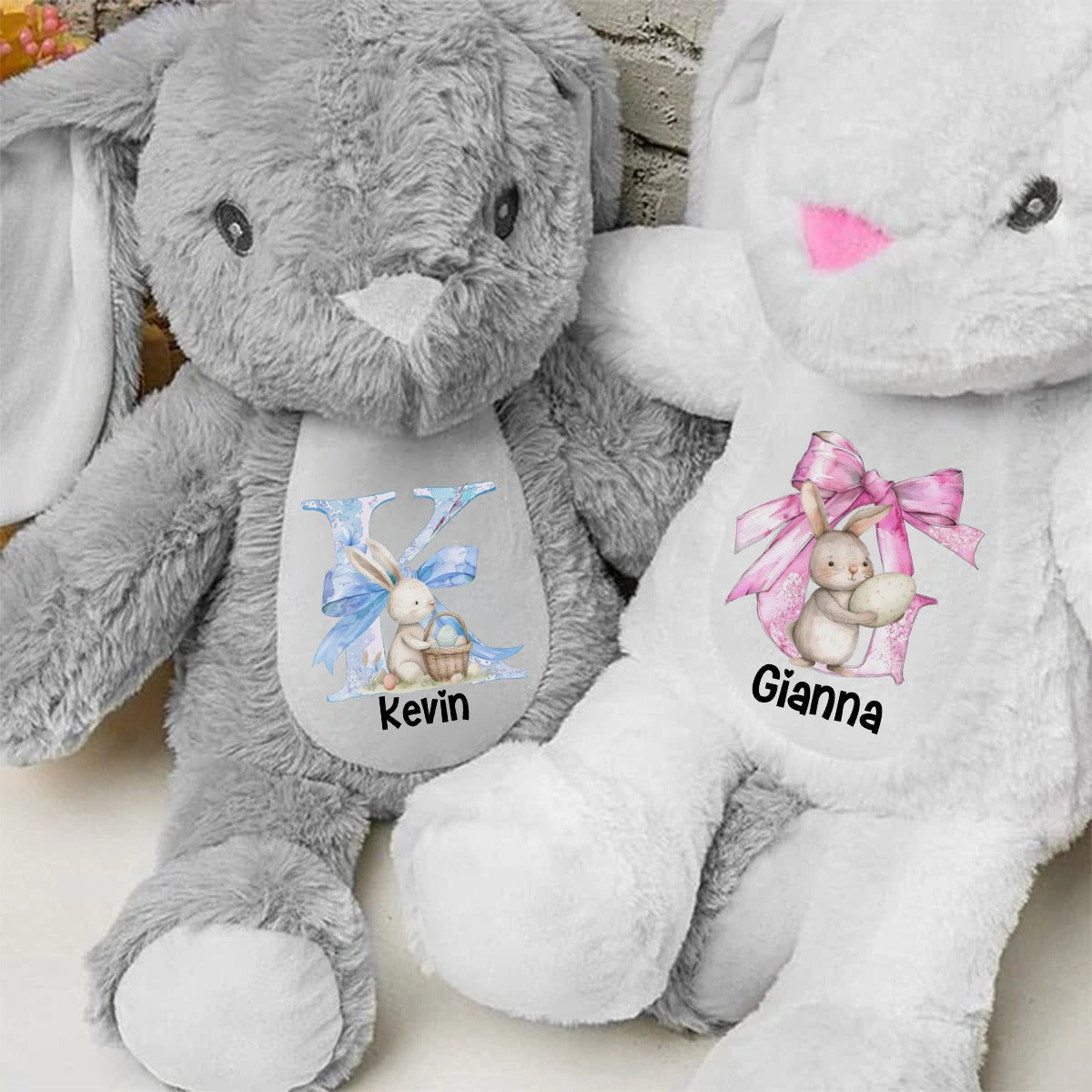 Easter Joy And Blessings From Above - Family Personalized Easter Bunny Plush - Easter Gift For Family Members