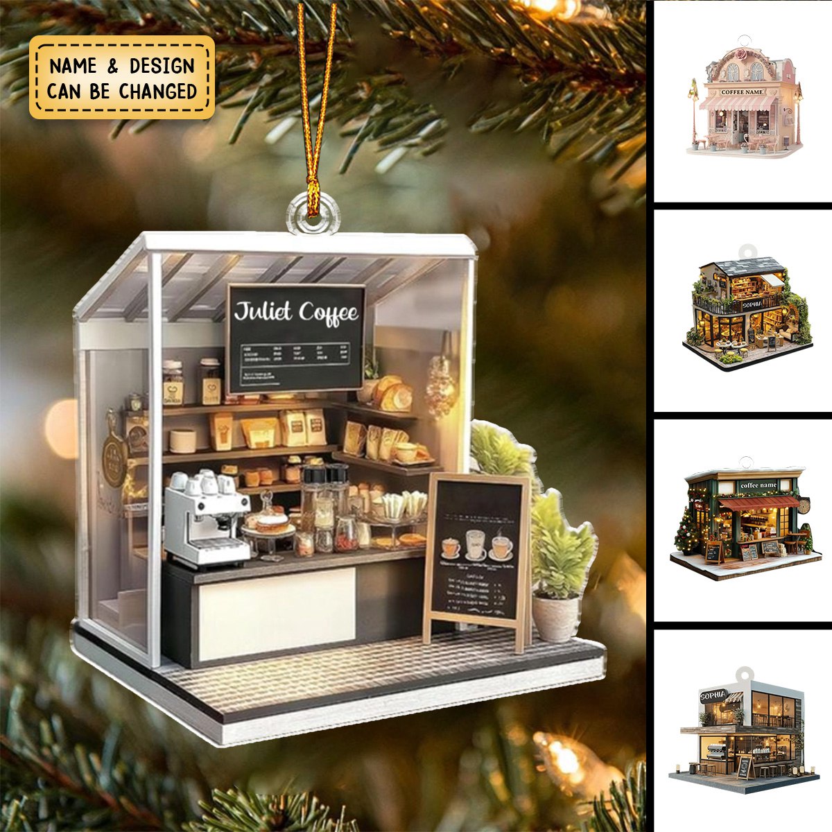 Personalized Gifts For Her Ornament Coffee Shop