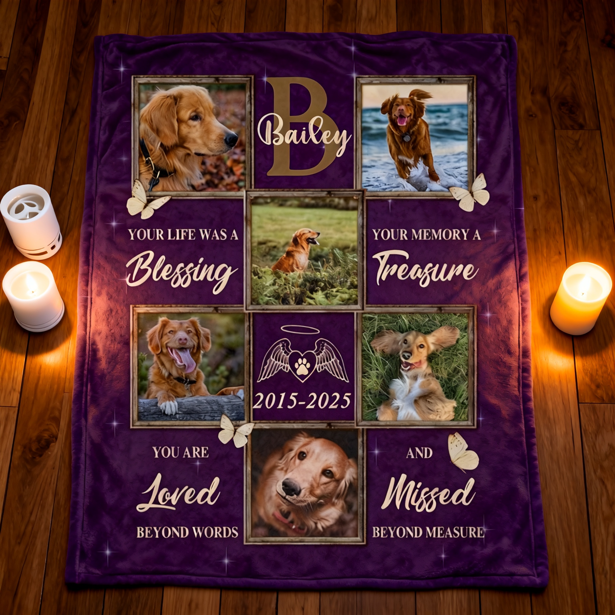 Personalized Pet Blanket Pet Memorial Gifts Pet Loss, Pet Sympathy Gift