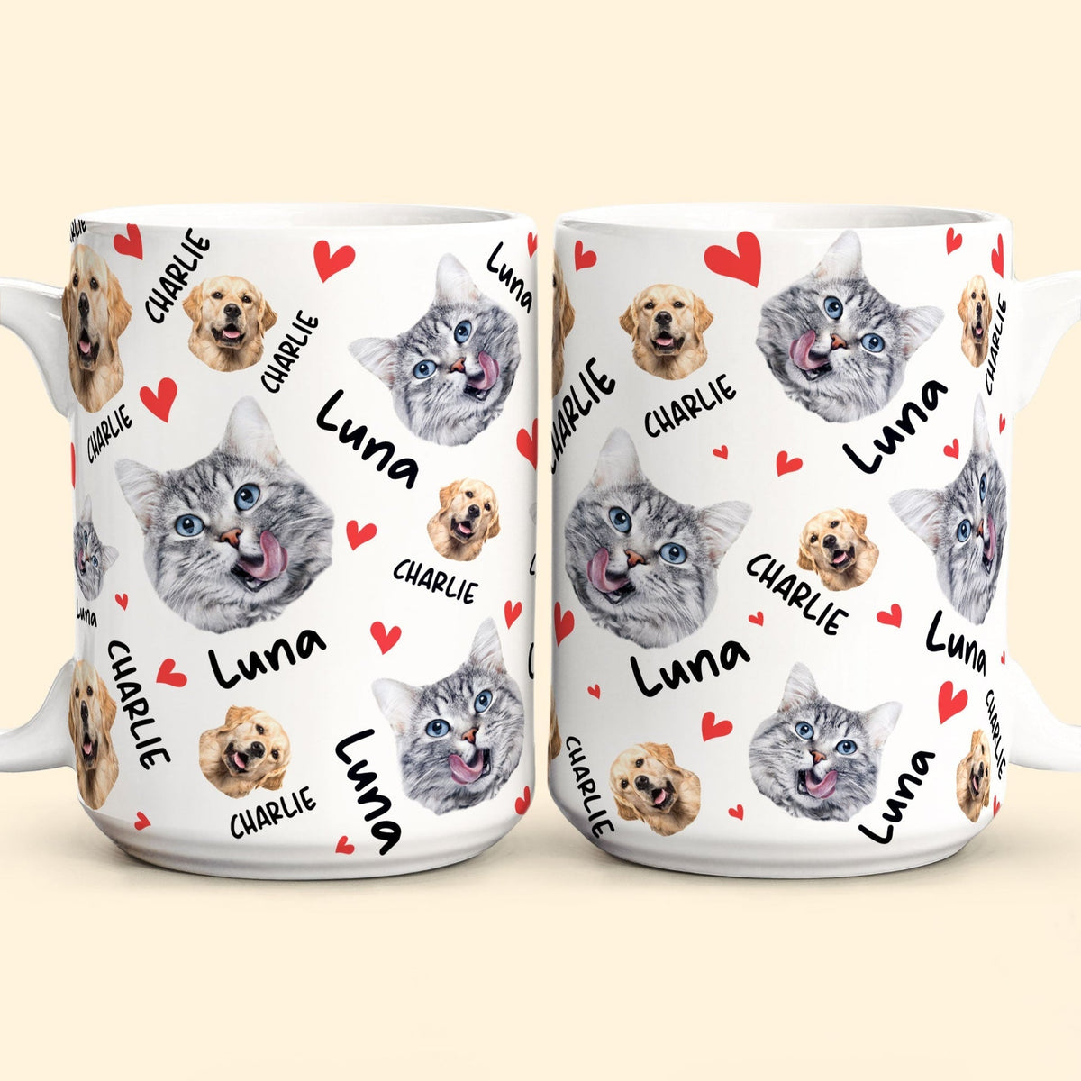 Pets Face And Name - Personalized Photo Mug Gift For Dog Lover Pet Lover