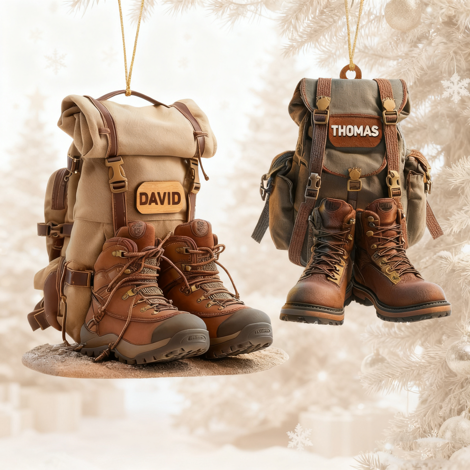 Personalized Hiking Acrylic Ornament Hiking Lovers Christmas Ornament