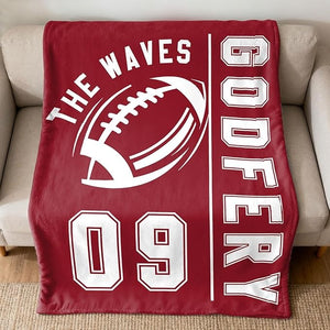 Personalized Football Blanket with Name Jersey Number,Gifts for Football Lovers