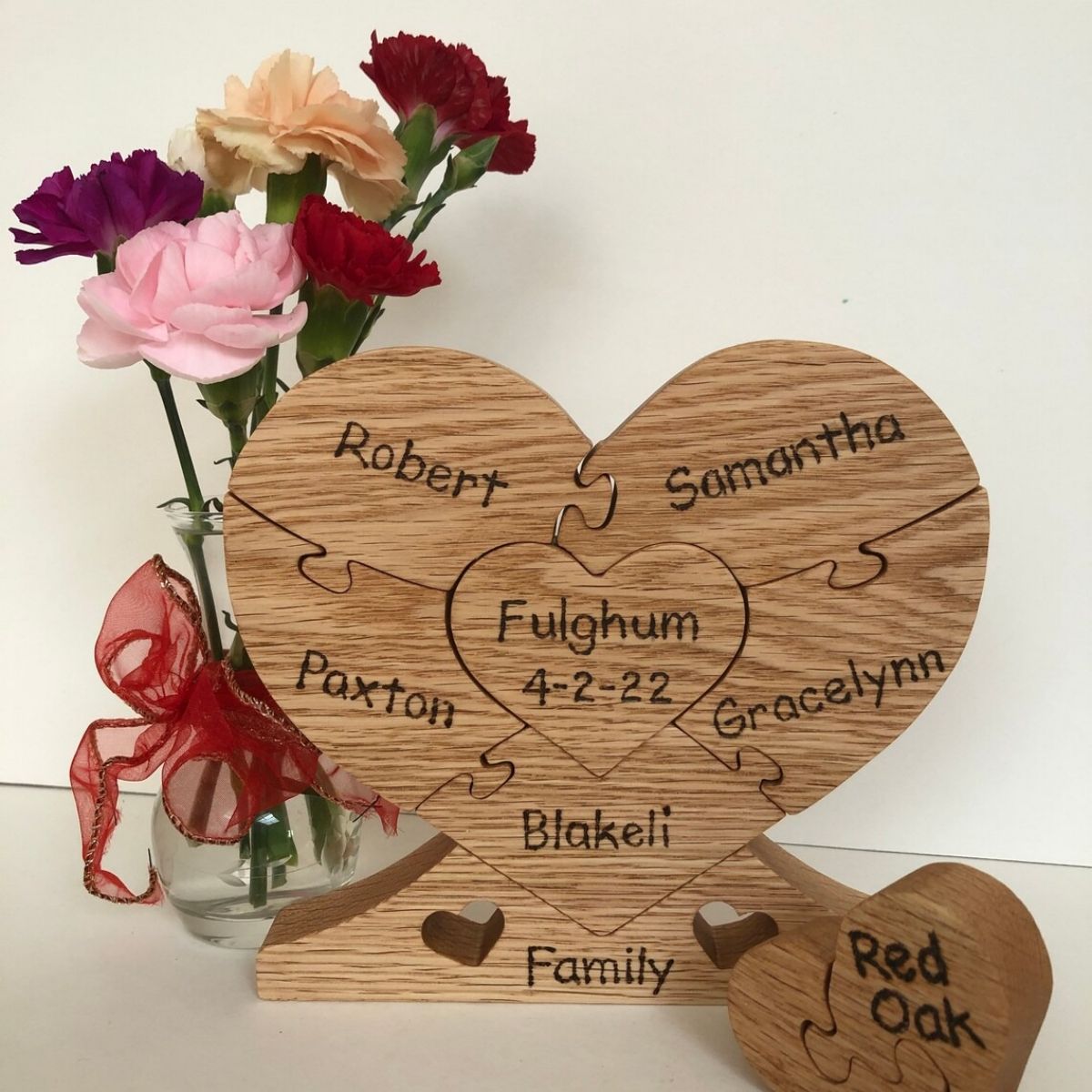 Personalized Name Family Puzzle,Family Wood Heart "Unity" Puzzle,Gift for Mom