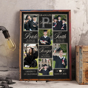 Personalized Graduation Photo Canvas Poster, Custom Senior Photo Wall Art, Graduation Gift For Him Her