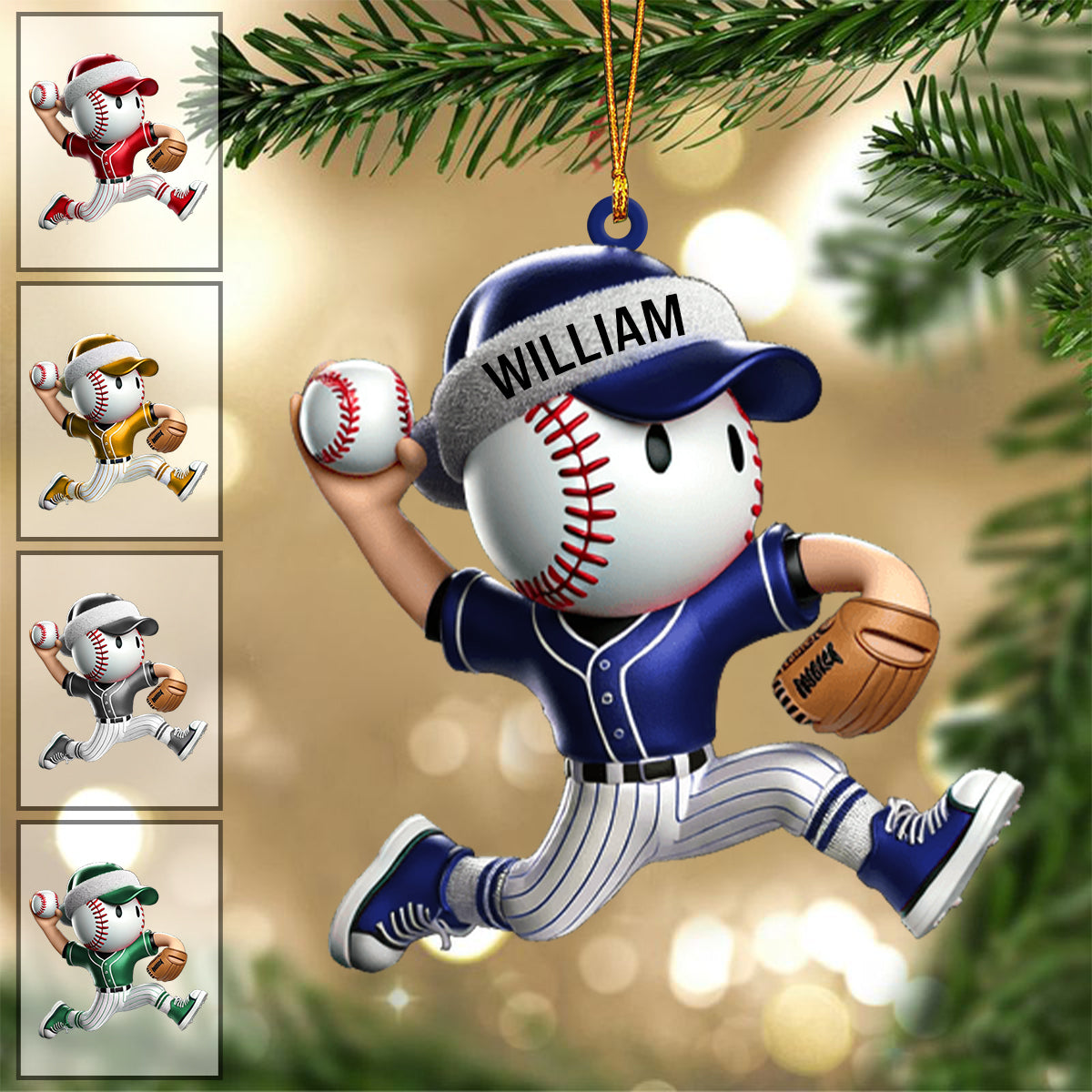Baseball Player Christmas Ornament  Personalized Ornament for Baseball Lover