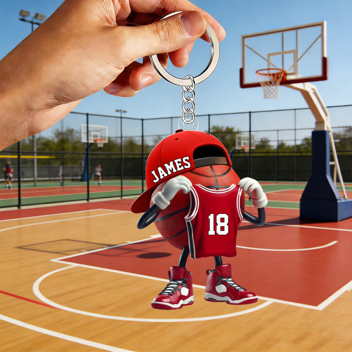 Custom Name Basketball Personalized Acrylic Keychain Gift For Basketball Lover