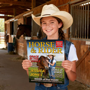 Born To Ride Custom Photo HORSE & RIDER Magazine Cover Personalized Gift for Horse Lovers