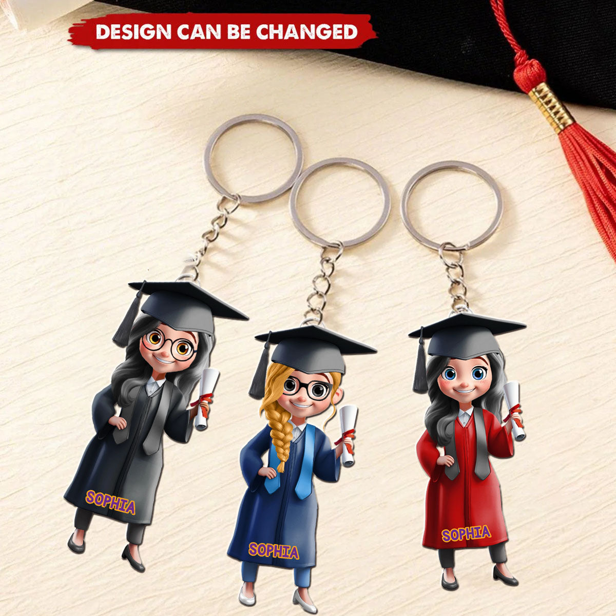 Congratulations Class Of - Personalized College Graduation Acrylic Keychain