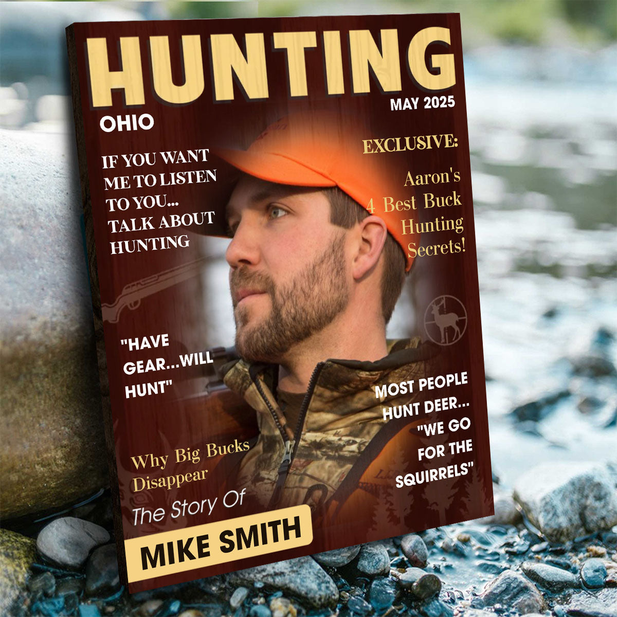 Personalized Hunter Magazine Cover Canvas Poster Custom Gift For Hunter, Hunting Gift For Man