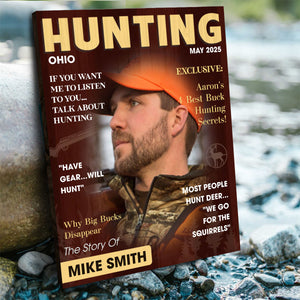 Personalized Hunter Magazine Cover Canvas Poster Custom Gift For Hunter, Hunting Gift For Man