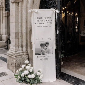 I Have Found The One Whom My Soul Loves - Personalized Wedding Welcome Sign, Custom Wedding Banner