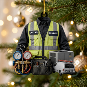 Personalized HVAC Work Shirt Acrylic Ornament