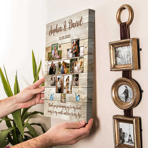 Custom Heart Photo Collage Canvas Print, Anniversary Collage Gift for Boyfriend, Girlfriend, Personalized Wedding Photo Gift