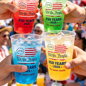 We The People 250 Years 1776 - Family Personalized Frosted Cups