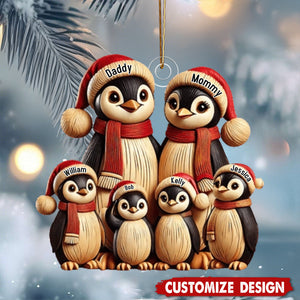 Penguin Family - Personalized Ornament Gift for Family