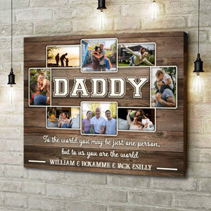 “Fatherhood in Frames” Custom Photo Collage Canvas Poster Gift for Father’s Day