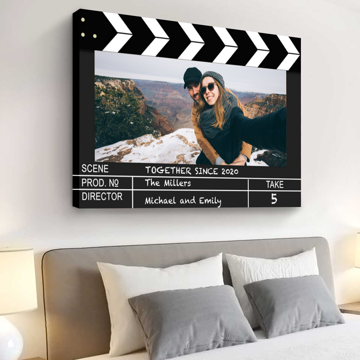 Film Clapper Board Style Couple Personalized Custom Photo Poster